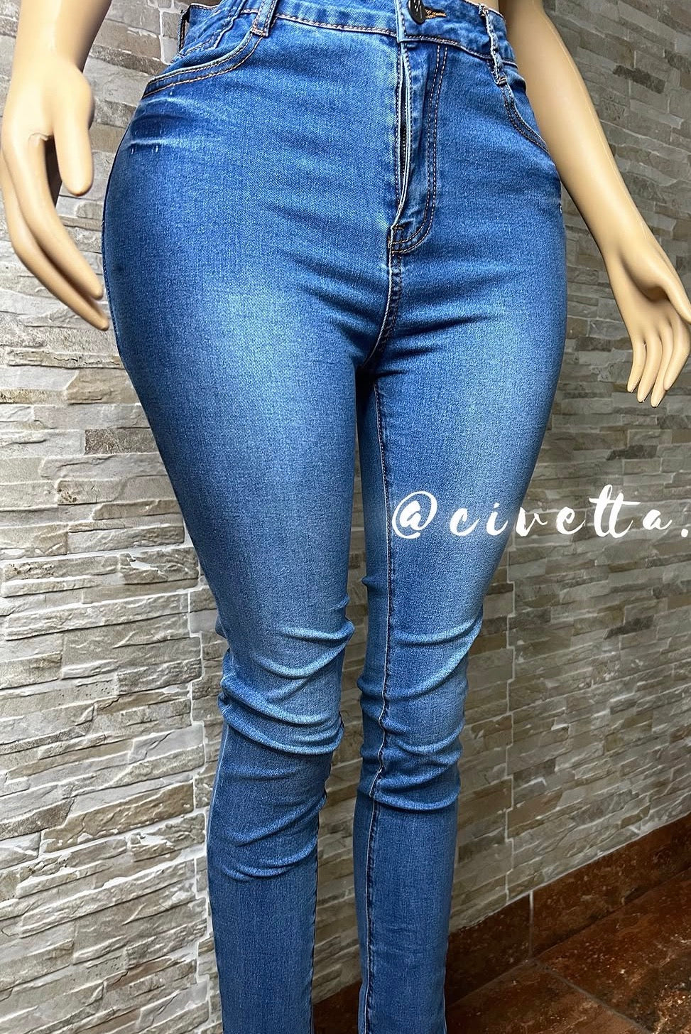 Jeans push Up skinny azul