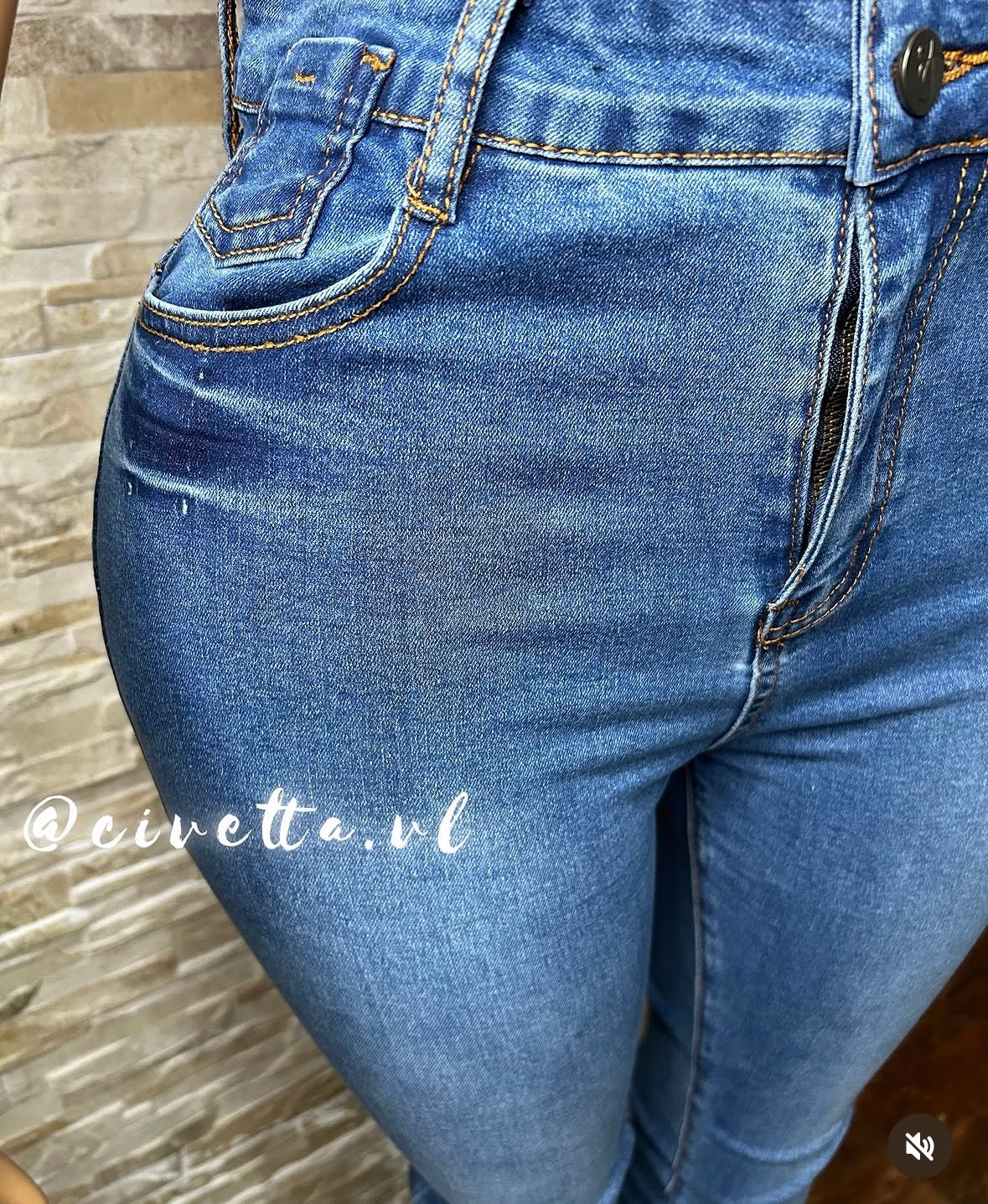 Jeans push Up skinny azul