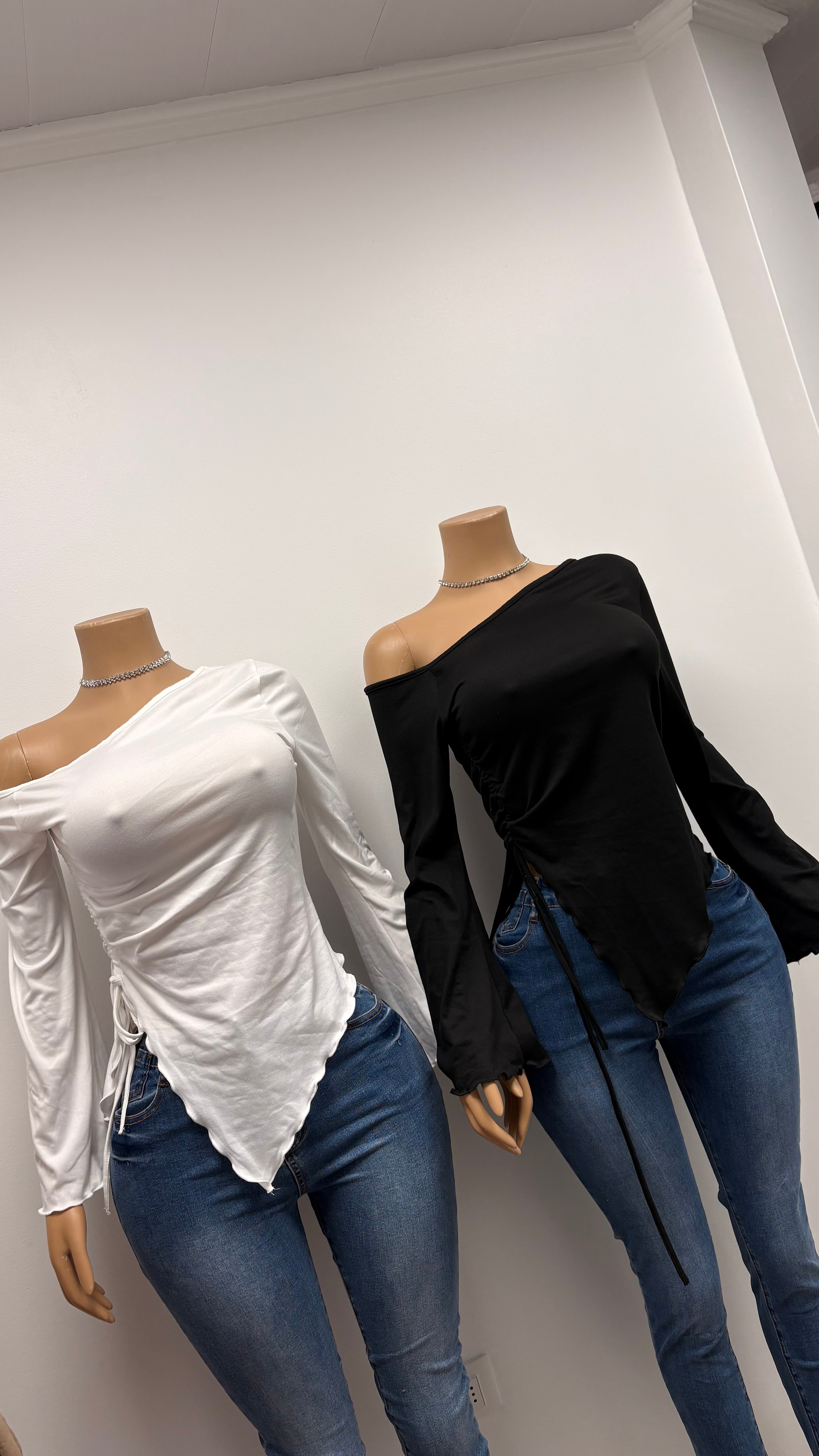 Blusa asimétrica larga