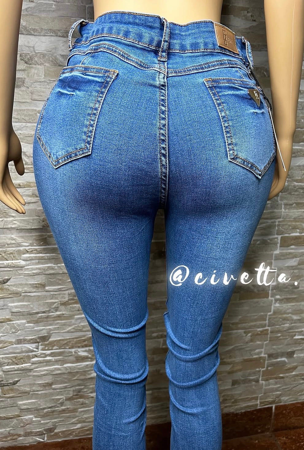 Jeans push Up skinny azul