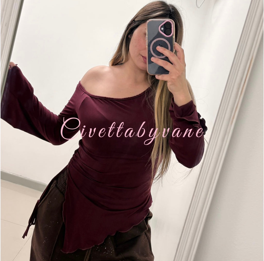 Blusa asimétrica larga