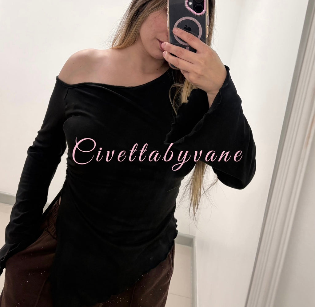 Blusa asimétrica larga