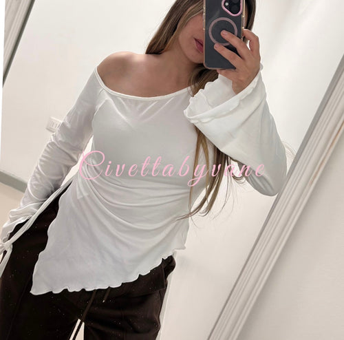 Blusa asimétrica larga
