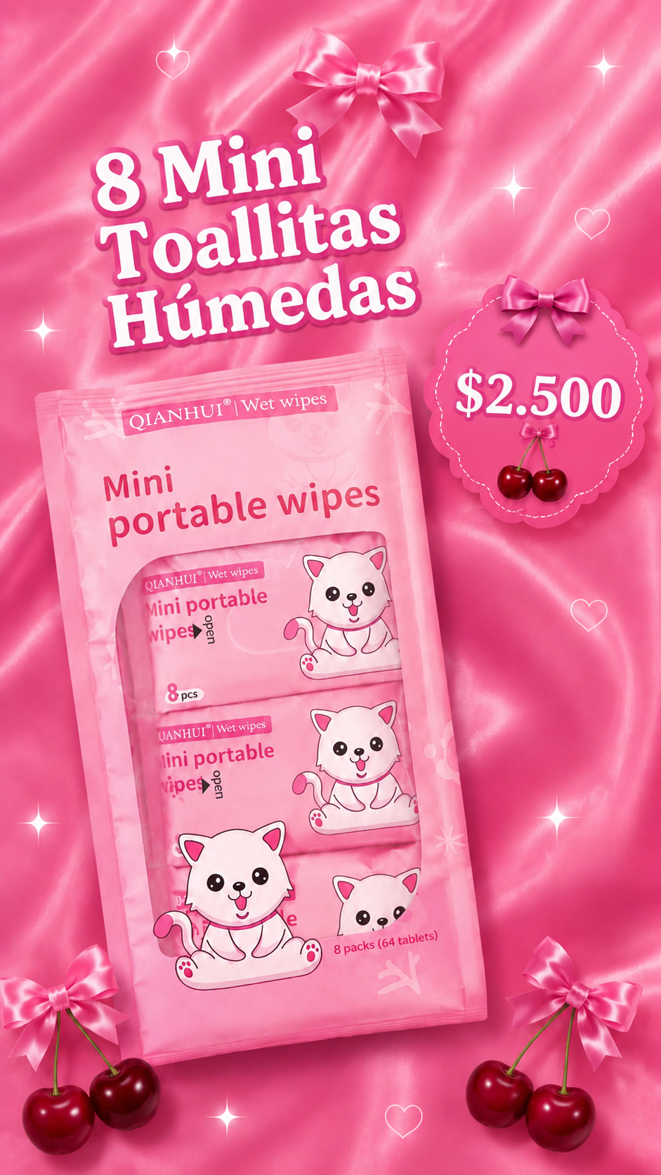 8 mini Toallallitas húmeda